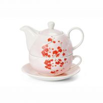 Set tea4one "Orhidee" alb roz 400ml/200ml